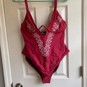 Mink Pink Embroidered One-piece bathing suit
